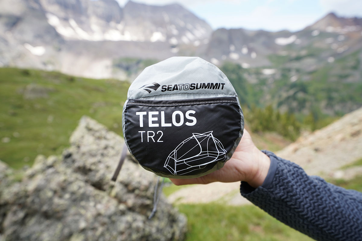 Sea to Summit Telos TR2 backpacking tent (showing logo)